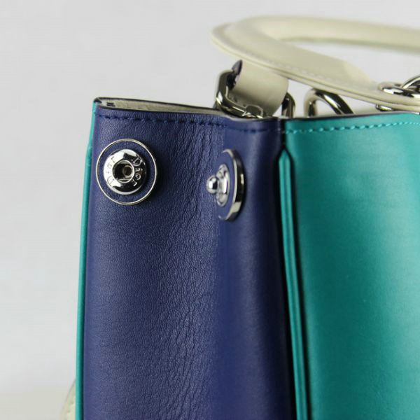 small Christian Dior diorissimo original calfskin leather bag 44374 green&blue&apricot